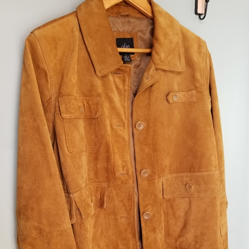 Cuero Suede Leather Jacket, Nice Square Pockets - image 4